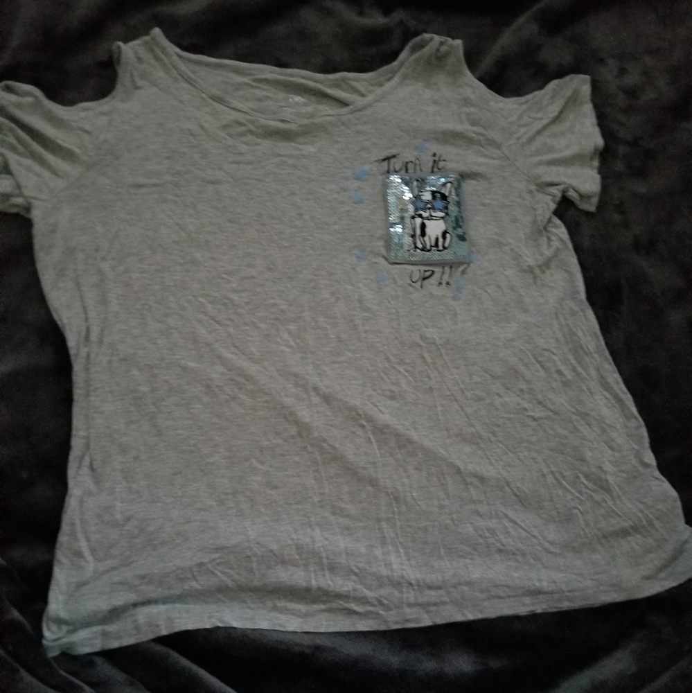 Girls Justice French bulldog shirt